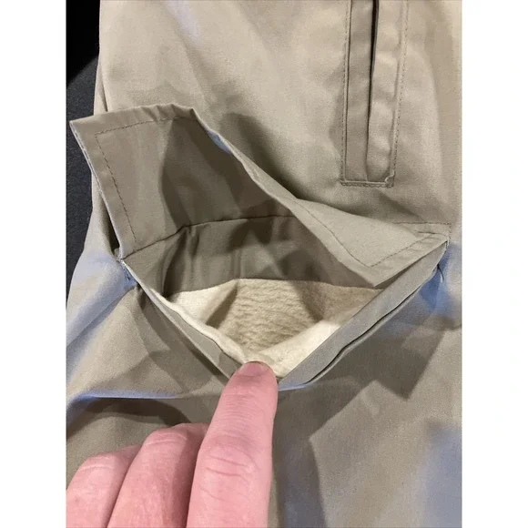 VTG Woolrich Brown Khaki Faux Fur Lined Button Down Winter Coat Mens Sz 40 Parka - Picture 4 of 15